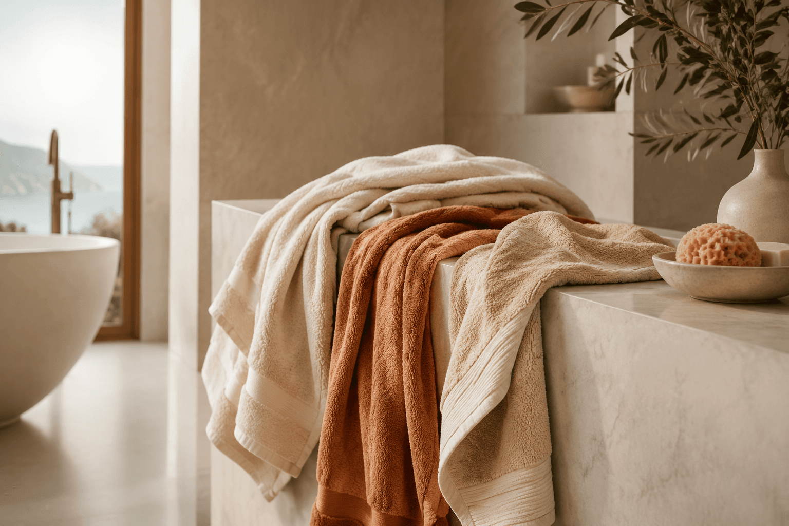 Editorial bathroom textiles by Ebacph